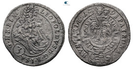 Austria. Leopold I of Habsburg AD 1657-1705. 3 Kreuzer AR