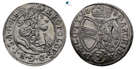 Austria. Leopold I of Habsburg AD 1657-1705. 3 Kreuzer AR