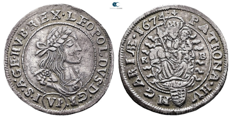 Austria. Leopold I of Habsburg AD 1657-1705. 
6 Kreuzer AR 1674

26 mm, 2,77 ...