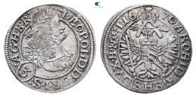 Austria. Breslau (Schlesien, Poland). Leopold I of Habsburg AD 1657-1705. 3 Kreuzer AR
