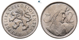 Czechoslovakia.  AD 1947. 2 krone