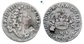Denmark. Kongsberg. Frederik IV AD 1699-1730. 8 Skilling AR