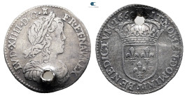 France. Louis XIV 'the Sun King' AD 1643-1715. 1/12 Ecu AR 1660