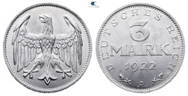 Germany. Berlin.  AD 1922. 3 Mark AL