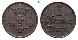 Germany. Danzig.  AD 1929. 1 Pfennig CU