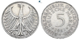 Germany. Stuttgart.  AD 1951. 5 Mark AR