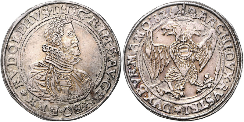 RUDOLF II (1576 - 1612)&nbsp;
1 Thaler, 1582, České Budějovice, 28,85g, Hal 423...