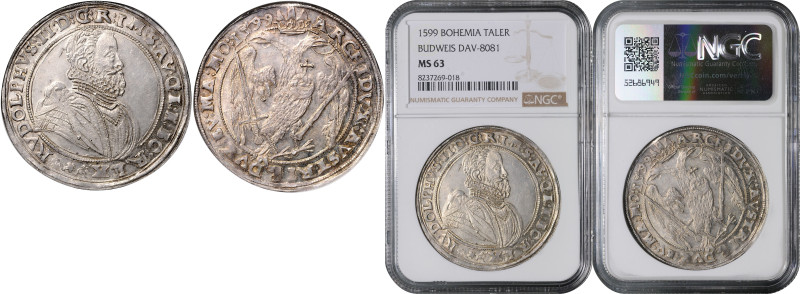 RUDOLF II (1576 - 1612)&nbsp;
1 Thaler, 1599, České Budějovice, Dav 8081&nbsp;...