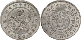 GERMANY. Bavaria. 48 Kreuzer, ND (1621-23). Munich Mint. Maximilian I. NGC MS-64.
KM-65; Hahn-74. Tied with just one other example for the top spot i...