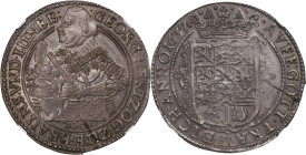 GERMANY. Brunswick-Luneburg: Calenberg. 1/2 Taler, 1637-HS. Zellerfeld Mint. Georg. NGC MS-63.
Dav-6504; KM-19. The sole representative of the date i...