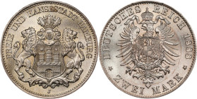 GERMANY. Hamburg. 2 Mark, 1888-J. Hamburg Mint. Free City. PCGS MS-66.
KM-604; J-61. Tied with a mere three other examples for finest certified by PC...