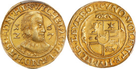 The Only Gold Portrait Issue of Wilhelm V, Landgrave of Hesse-Kassel
GERMANY. Hesse-Cassel. Goldgulden, 1627. Kassel Mint. Wilhelm V. PCGS MS-61.
Fr...