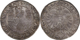 GERMANY. Magdeburg. Taler, 1629-PS. Magdeburg Mint. Free City (in the name of Ferdinand II). NGC MS-65.
Dav-5516; KM-255. A colossal Gem, this stunni...