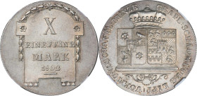 GERMANY. Schaumburg-Lippe. Taler, 1802. Georg Wilhelm. NGC MS-63+.
KM-30; Dav-907; Thun-387. Mintage: 4,000. A SCARCE Taler issue, and bested by only...