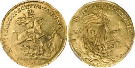 HUNGARY. St. George/Christ & Apostles Gold Medal of Ducat Weight, ND (1709-46)-N. Kremnica Mint. PCGS MS-61.
Fr-587. By Paul Gottlieb Nurnberger. Wei...