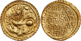 INDIA. Medieval Dynasties. Kadambas of Goa. Pagoda, ND (1186-1216). Jayakesin III. ANACS MS-62.
Mitch-659. Boldly struck and attractive, this handsom...