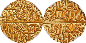 INDIA. Sultans of Malwa. Tanka, AH 878 (1473/74). Shadiabad Mint. Ghiyath Shah. NGC MS-64.
GG-M62 (R). An appealing example of this RARE type, offeri...