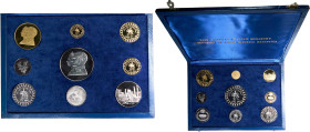 IRAN. Proof Set (9 Pieces), SH 1350/1971. Ottawa Mint. Mohammad Reza Pahlavi. SUPERB GEM PROOF.
A lovely and handsome set that honors the 2,500th Ann...