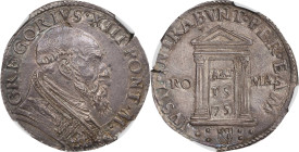 ITALY. Papal (States of the Church). Testone, 1575. Rome Mint. Gregory XIII. NGC MS-63.
Berman-1151; MIR-1148/3; Muntoni-33. Obverse: Bust right in p...