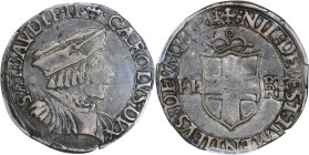 ITALY. Savoy. Testone, ND (1504-53)-PF. Vercelli Mint. Carlo III "the Good". PCGS VF-35.
Biaggi-293C. Type II. Obverse: Armored bust right, wearing b...