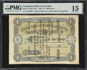 AUSTRALIA. London Bank of Australia Limited. 1 Pound, 1.12.1910. P-A116b. PMG Choice Fine 15.
Prior to 1910, the banknotes in circulation in Australi...