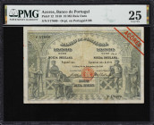 AZORES. Banco de Portugal. 10 Mil Reis Ouro, 30.9.1910. P-12. PMG Very Fine 25.
The finest numerical grade in the PMG population report for this type...