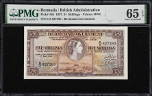 BERMUDA. Lot of (3). Bermuda Government. 1 Pound, 5 & 10 Shillings, 1957 & 1966. P-18b, 19b, & 20d. PMG Choice Uncirculated 64 EPQ & Gem Uncirculated ...