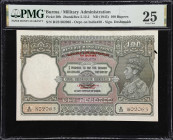 BURMA. Military Administration of Burma. 100 Rupees, ND (1945). P-29b. Jhun&Rez 5.12.2. PMG Very Fine 25.
Overprint on India P-20. A fairly scarce ov...