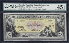 CANADA. Canadian Bank of Commerce. 20 Dollars, 2.1.1917. CH #75-16-04-20a. PMG Choice Extremely Fine 45 EPQ.
Small Logan signature at right. The Cana...