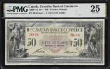 CANADA. Canadian Bank of Commerce. 50 Dollars, 2.1.1917. CH #75-16-04-24. PMG Very Fine 25.
Small Logan signature at right. The highest denomination ...