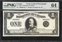 CANADA. Lot of (2), Dominion of Canada. 1 Dollar, 2.7.1923 & ND (1923). P-Unlisted. Front & Back Archival Photograph. PMG Choice Uncirculated 63 & Cho...