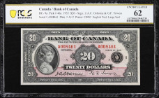 Uncirculated 1935 $20
CANADA. Bank of Canada. 20 Dollars, 1935. BC-9a. English Text. PCGS Banknote Uncirculated 62.
Large seal Bank of Canada seal. ...