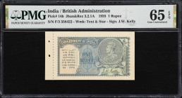 INDIA. Lot of (3). Government of India. 1 Rupee, 1935. P-14b. Jhun&Rez 3.2.1A. PMG Gem Uncirculated 65 EPQ.
Three consecutive notes. A scarce group i...