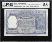 INDIA. Reserve Bank of India. 100 Rupees, ND (1949-57). P-43a. Jhun&Rez 6.7.3.1. PMG Choice About Uncirculated 58.
A lightly handled example of this ...