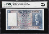 IRAQ. Government of Iraq. 1 Dinar, 1931. P-3a. PMG Very Fine 25.
Prefix B. The other prefix of this classic type. While this piece may lack the appea...