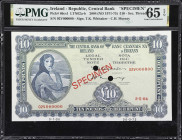 IRELAND, REPUBLIC. Central Bank of Ireland. 10 Pounds, 2004 (ND 1971-75). P-66cs1. LTN62a. Specimen. PMG Gem Uncirculated 65 EPQ.
Lovely Gem Uncircul...