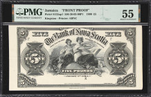 JAMAICA. Bank of Nova Scotia. 5 Pounds, 2.1.1920. P-S132ap1. Front Proof. PMG About Uncirculated 55.
Uniface front proof in black and white. An appea...