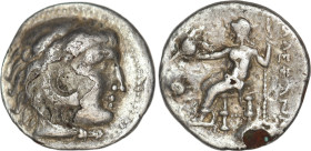 GREEK 
KINGS of MACEDON
Alexander III the Great, 336-323 BC. imitation Drachm (16.8mm, 3.32 g)
Obv: Head of Herakles wearing lionskin headdress to rig...