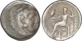 GREEK 
KINGS of MACEDON
Alexander III the Great, 336-323 BC. Drachm (17.3mm, 3.73 g), struck under Philip III, Side, 323-317. 
Obv: Head of Herakles w...