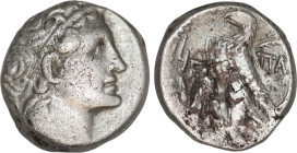 Greek
Ptolemaic Kingdom of Egypt, 
Kleopatra VII Thea Neotera AR Tetradrachm (23.8mm, 14.37 g). Alexandria, dated RY 16 = 37/6 BC. 
Obv: Diademed head...
