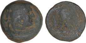 Ptolemaic Kingdom of Egypt. 
Ptolemy II Æ Obol ( 23.7mm, 12.91 g). Alexandria, circa 285-246 BC. 
Obv: Head of the deified Alexander right, wearing el...