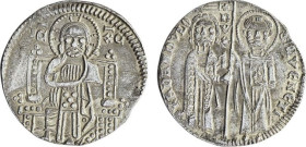 Francesco Dandolo doge LII, 1329-1339. Grosso, AR (19 mm, 2.15 g). FRA DANDVLO – SM VENETI Usual type. CNI 14. Paolucci 2.
Rare. q.Fdc
