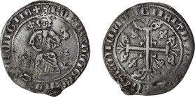 ITALIAN STATES. NAPLES. Roberto d'Angió, 1309-1343.
Gigliato, n.d. King enthroned on lion throne. Rv. Cross fleurdelisée or Croce Gigliato. Bold Very ...