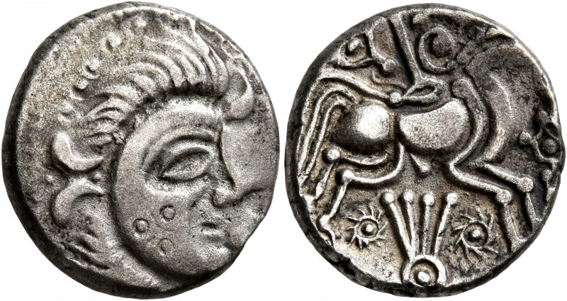 CELTIC, Northwest Gaul. Abrincatui. Circa 60-50 BC. Stater (Billon, 20 mm, 6.47 ...