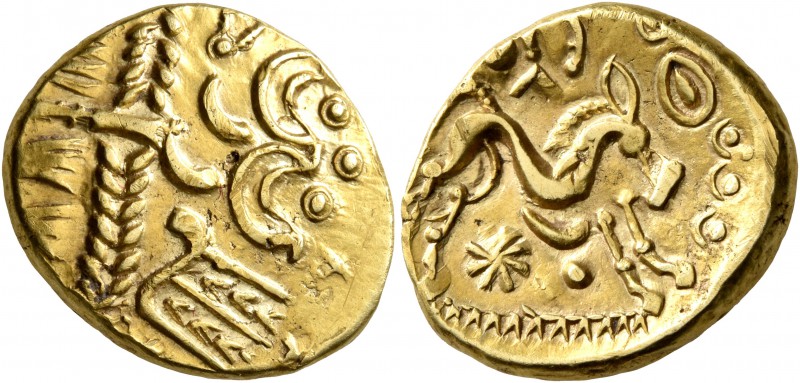 CELTIC, Northeast Gaul. Ambiani. Late 2nd to mid 1st century BC. Stater (Gold, 1...