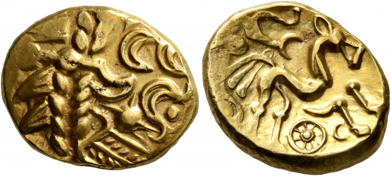 CELTIC, Northeast Gaul. Suessiones. Late 2nd to mid 1st century BC. Stater (Gold...