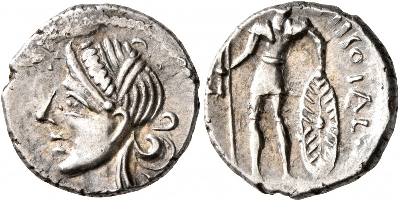 CELTIC, Central Gaul. Aedui. Circa 60-50 BC. Quinarius (Silver, 14 mm, 1.97 g, 9...
