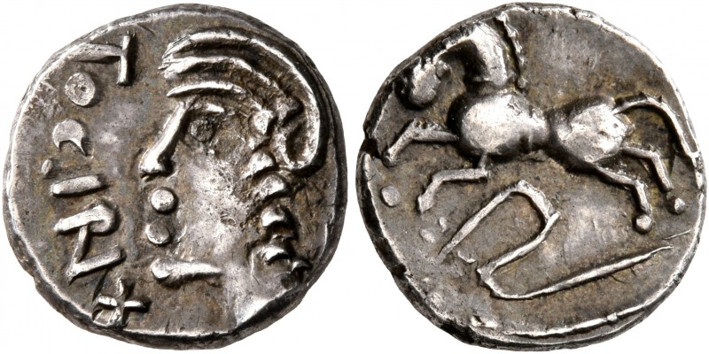 CELTIC, Central Gaul. Sequani. Mid 1st century BC. Quinarius (Silver, 13 mm, 1.9...