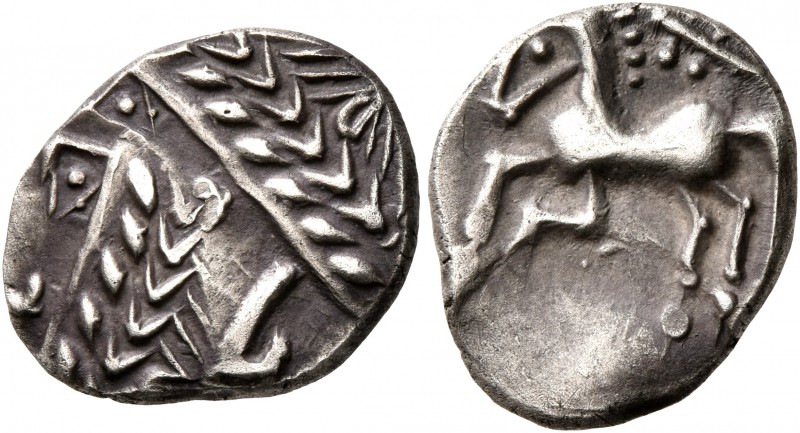 CELTIC, Southern Gaul. Allobroges. Cn. Pompeius Voluntilus, circa 70-61 BC. Drac...