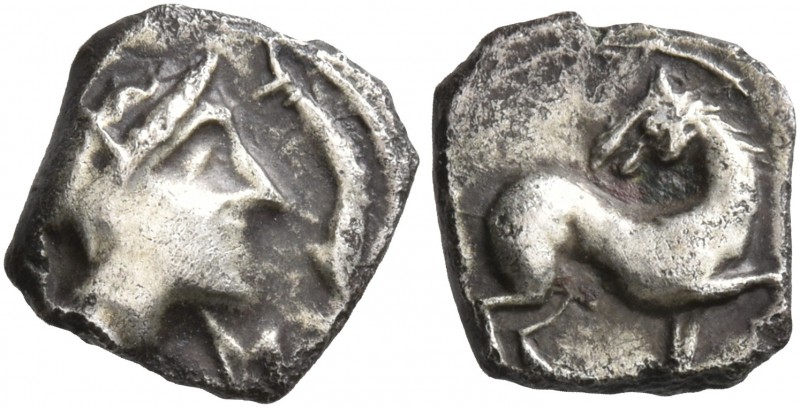 CELTIC, Southern Gaul. Nedenes. 1st century BC. Obol (Silver, 9 mm, 0.60 g, 11 h...